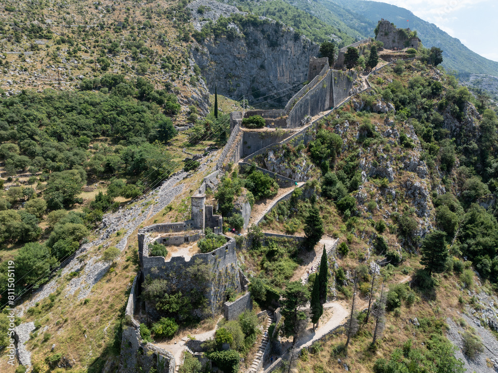 Poster aerial view - kotor, montenegro