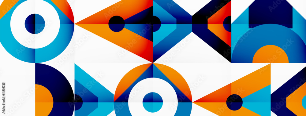 Aufkleber a creative arts fixture featuring a colorful geometric pattern with circles and triangles in tints a