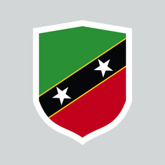 Saint Kitts and Nevis Flag in Shield Shape