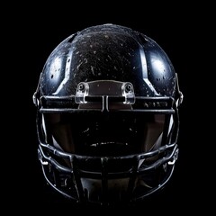 Fototapeta premium Against a backdrop of darkness, an American football helmet, football clipart