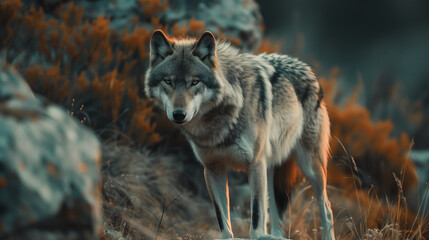 Obraz premium wolf in winter mo