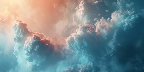 a very large cloud filled with lots of blue and pink clouds in the sky