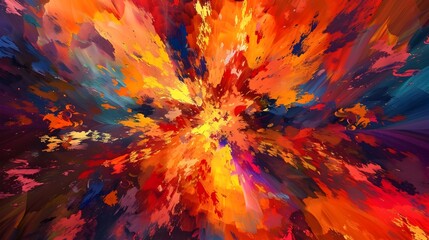 Obraz premium Powerful and Dynamic Abstract Explosion of Vibrant Colors and Energetic Motion