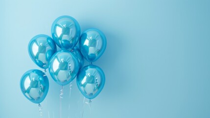Blue balloons on blue background