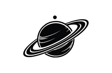 Flat Saturn icon symbol vector Illustration.