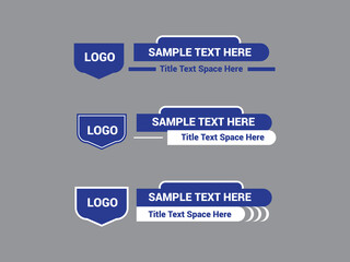 Vector Lower Third for Television News Bar Design Template, Lower Third News and Video Bars Set