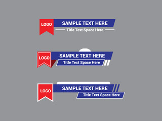 Vector Lower Third for Television News Bar Design Template, Lower Third News and Video Bars Set
