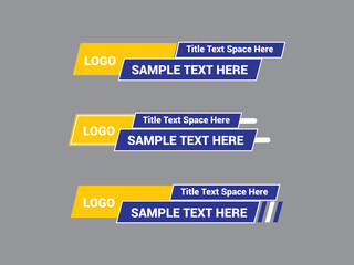 Vector Lower Third for Television News Bar Design Template, Lower Third News and Video Bars Set