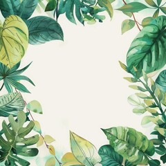 Naklejka premium An education template surrounded by a leafy frame offers a creative and tranquil setting for learning