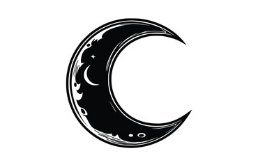 Flat moon icon symbol vector Illustration.