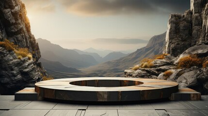 podium product stand or display with blur and cinematic background