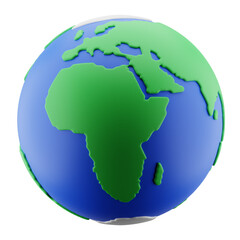 Earth 3d illustration isolated. protect earth, save earth, ecology icon.