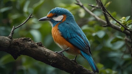 Naklejka premium Beautiful attractive bird standing on a tree branch