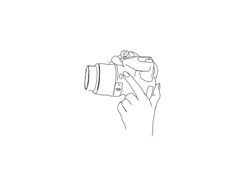 hand holding a camera