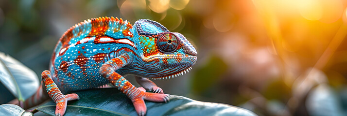 lizard on the rock,
Chameleon the nature background