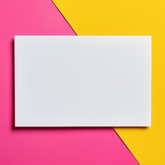 White card mockup on colorful background with copyspace