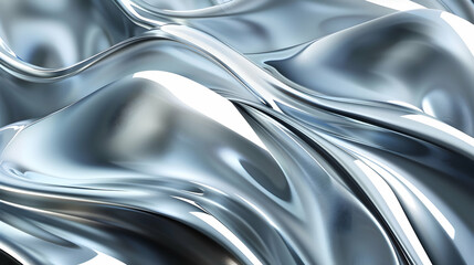 abstract background with shiny silver metal waves, perfect for creating dynamic and futuristic design