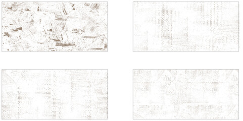 Grunge overlay textures with dust grain isolated on white background. Vintage grunge background with dirty edges and scratches. 