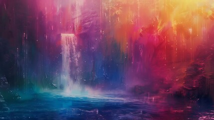 A spectrum of hues dances across the canvas, forming an enchanting backdrop that captivates the imagination.