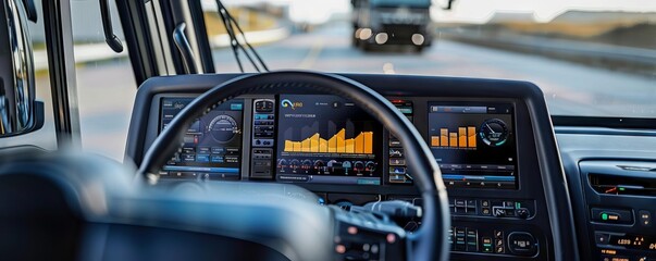 A comprehensive dashboard showing fleet management data, helping reduce fuel consumption and minimize delays