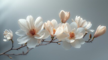 magnolia flowers Photography with white background, graphic resource, 