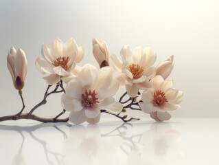 magnolia flowers Photography with white background, graphic resource, 