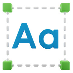 Text tool 3d illustration. graphic design typography isolated icon.