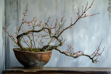 Ikebana flowering branches