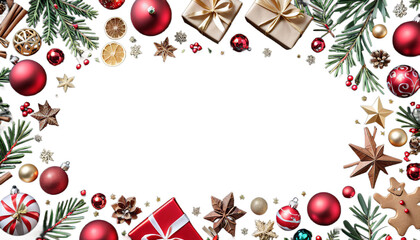 black background christmas border holiday card frame merry christmassy happy new year decoration banner tree branch fir topview copy space candy cane holly