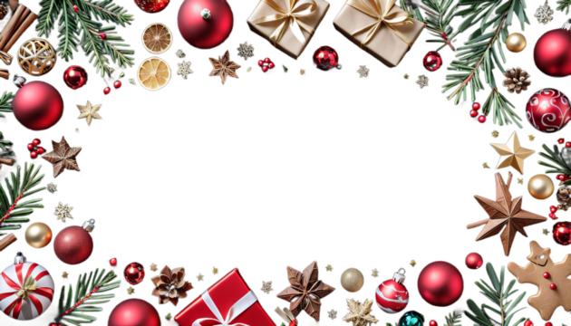 black background christmas border holiday card frame merry christmassy happy new year decoration banner tree branch fir topview copy space candy cane holly