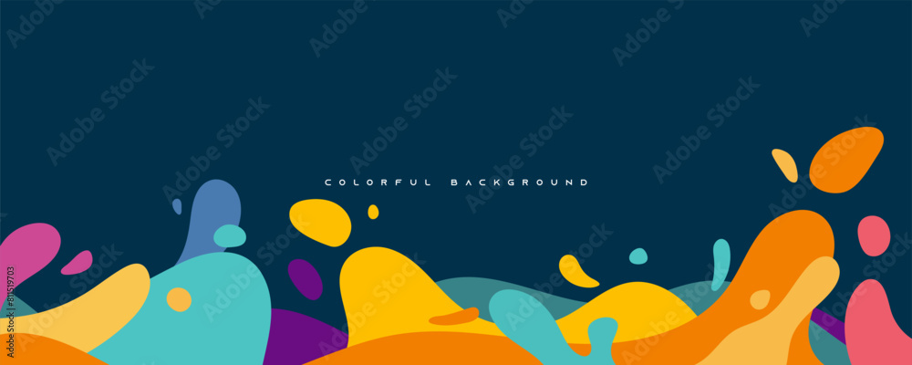 Leinwandbilder Abstract colorful splash and wavy shape background dynamic concept design vector