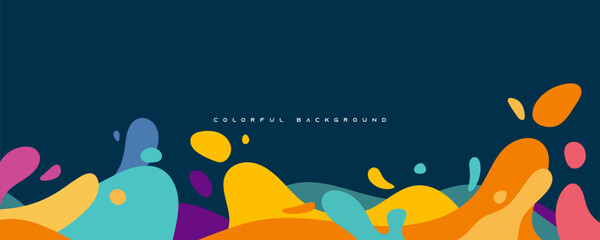 Abstract colorful splash and wavy shape background dynamic concept design vector