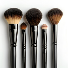 make up brushes isolated 3d image,
 A Set of Makeup Brushes On White or PNG  transparent 