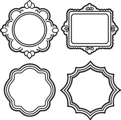 Set of vintage frames on a white background. Vector illustration for your design