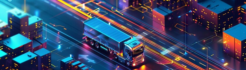 A logistics expert using AI to optimize delivery routes on a digital map, reducing transportation costs and time