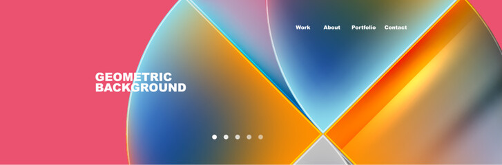 Trendy Simple Round Triangle and Circle with Gradients Abstract Background. Vector Illustration For Wallpaper, Banner, Background, Card, Book Illustration, landing page