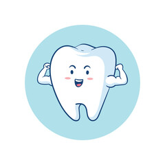 strong teeth character illustration