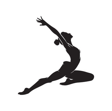 recommend clip art: gymnastic poses black silhouette of a sport women gymnastics girl silhouette Gymnast girl silhouette vector