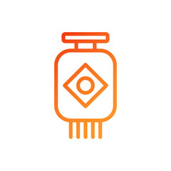 Lantern icon gradient red orange chinese illustration