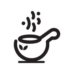 Minimalist logo of hot food in a bowl