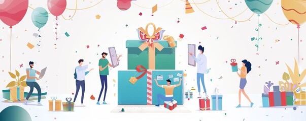A remote team celebrating project milestones by sharing digital certificates and gifts via a collaboration platform