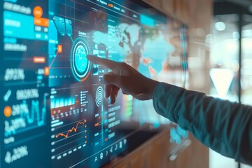 A sales manager adjusting sliders on a virtual dashboard to refine customer targeting algorithms