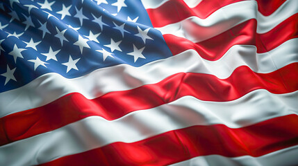 American flag for Memorial Day, 4th of July, Labour Day America flag. Close up of US flag, with large copy space -02
