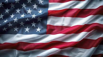 American flag for Memorial Day, 4th of July, Labour Day America flag. Close up of US flag, with large copy space -04