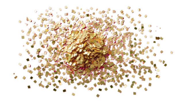 bright pink falling confetti background holiday birthday happy colourful celebrate card hand woman female party joy fun beauty beautiful