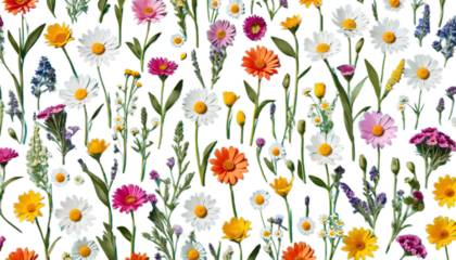 freigestellte dekoration tapete blumenwiese flower meadow summer release isolated cut-out panorama white background colourful macro close-up view merry shiny natural lot papaver poppy grass wilde