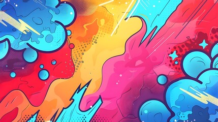 Abstract colorful comic panel background vector illustration