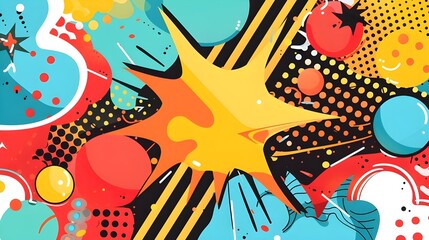 Obraz premium Abstract colorful comic panel background vector illustration