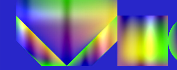 Neon color abstract geometric shapes background design. Vector Illustration For Wallpaper, Banner, Background, Card, Book Illustration, landing page