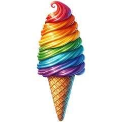 Watercolor Pride Month Clipart: LGBT Rights, Rainbow, and Diversity Themes. Colorful LGBT Pride Ice Cream Gay, Lesbian, Bisexual, Transgender Symbols. Handcrafted Celebrating Pride, Equality, and Love